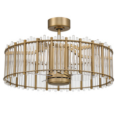 Craftmade Lighting Reveal Satin Brass LED Ceiling Fan with Light