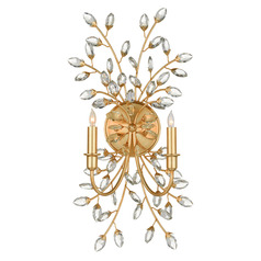 Currey and Company Forget-Me-Not Clear & Chinois Gold Leaf Sconce