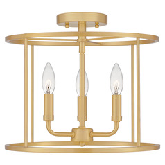 Abner 14-Inch Semi-Flush Mount in Aged Brass by Quoizel Lighting