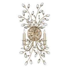 Currey and Company Forget-Me-Not Clear & Silver Leaf Sconce