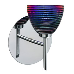 Besa Lighting Divi Black Glass Chrome Sconce