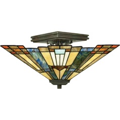 Inglenook Semi-Flush in Valiant Bronze by Quoizel Lighting