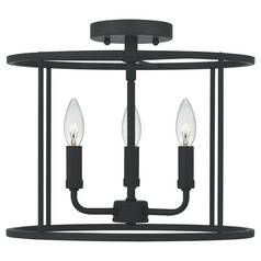 Abner 14-Inch Semi-Flush Mount in Earth Black by Quoizel Lighting