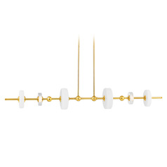 Hudson Valley Lighting Maynard Aged Brass LED Island Light with Drum Shade