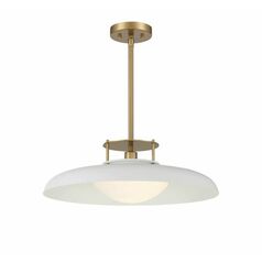 Gavin 20-Inch Pendant in White & Warm Brass by Savoy House