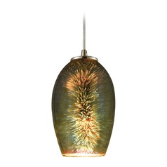 Elk Lighting Illusions Satin Nickel Mini-Pendant Light with Bowl / Dome Shade