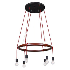 Besa Lighting Cirque 120v Black & Stained Real Wood Multi-Light Pendant