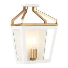 Matteo Lighting Mavonshire White & Aged Gold Brass Sconce