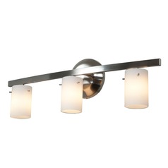 Modern Bathroom Light with White Glass in Matte Chrome by Access Lighting