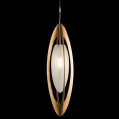 Frosted Seeded Glass Mini-Pendant Light Gold Leaf Fine Art Lamps
