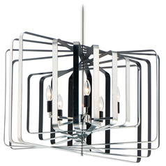 Maxim Lighting Radial Polished Nickel & Black Pendant Light