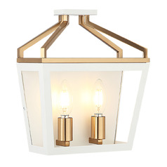 Matteo Lighting Mavonshire White & Aged Gold Brass Sconce