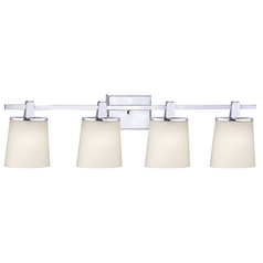 Ellipse 33-Inch Vanity Light in Chrome with White Oval Glass
