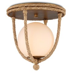 Passageway Rope Flush Mount in Natural & Dorado Gold by Currey & Co