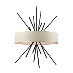 Mid-Century Modern Pendant Light Oiled Rubbed Bronze Xenia by Elk Lighting