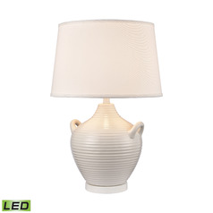 Elk Lighting Oxford Gloss White & Matte White LED Table Lamp with Empire Shade