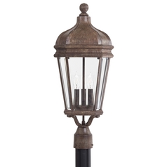 Post Light with Clear Glass in Vintage Rust by Minka Lavery