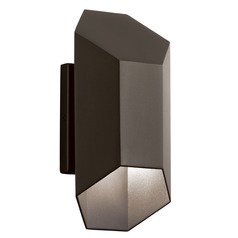 Estella 12-Inch Textured Architectural Bronze LED Outdoor Wall Light by Kichler Lighting