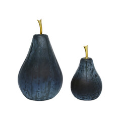 Glass Dark Blue Pear Set of 2 by Currey & Company