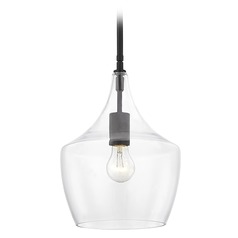 Serra Pendant Light Black with Clear Glass