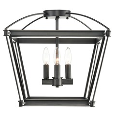 Manor 16.63-Inch Semi-Flush Mount in Urban Bronze by Alora Lighting