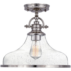 Grant 13.50-Inch Semi-Flush in Brushed Nickel by Quoizel Lighting