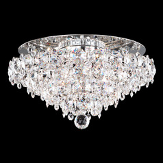 Schonbek Worldwide Lighting Baronet Polished Stainless Steel Flushmount Light