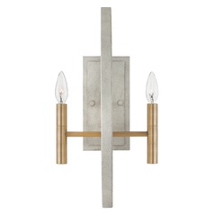 Euclid 2-Light Wall Sconce in Cement Gray & Brass by Hinkley Lighting