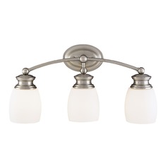 Elise 20.50-Inch Satin Nickel Bathroom Light by Savoy House