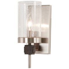Bridlewood Stone Grey with brushed Nickel Sconce by Minka Lavery