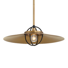Newburie 17-Inch Pendant in Legacy Brass & Matte Black by Minka Lavery