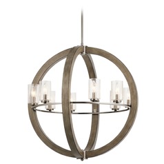 Grand Bank 8-Light Orb Chandelier in Distressed Antique Gray by Kichler Lighting