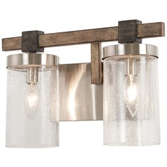 Bridlewood Stone Grey with brushed Nickel Bathroom Light by Minka Lavery