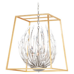 Maxim Lighting Bouquet Polished Nickel & Gold Leaf Pendant Light