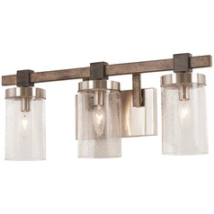 Bridlewood Stone Grey with brushed Nickel Bathroom Light by Minka Lavery