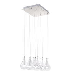 Larmes 9-Light Pendant in Polished Chrome by ET2 Lighting