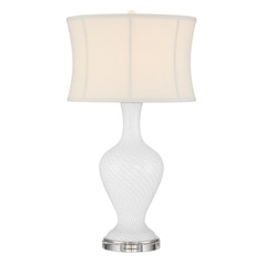 Currey and Company Zeta White & Clear Table Lamp with Drum Shade