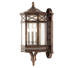 Seeded Glass Outdoor Wall Light Bronze Fine Art Lamps