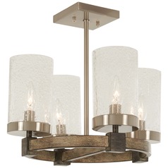 Bridlewood Stone Grey with brushed Nickel Semi-Flush Mount by Minka Lavery