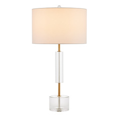 Currey and Company Deville Clear & Antique Brass Table Lamp with Drum Shade