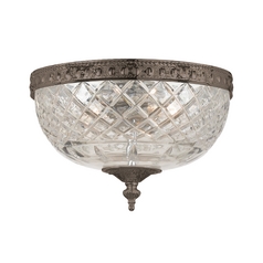 Flushmount Light with Clear Glass in English Bronze Finish