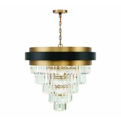 Marquise 9-Light Chandelier in Matte Black & Warm Brass by Savoy House