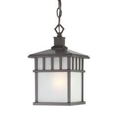 12-Inch Hanging Outdoor Pendant Light in Olde World Iron