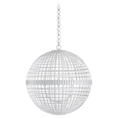 Aerin Mill Large Globe Lantern in Plaster White by Visual Comfort Signature