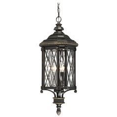 Bexley Manor Black with Gold Outdoor Hanging Light by Minka Lavery