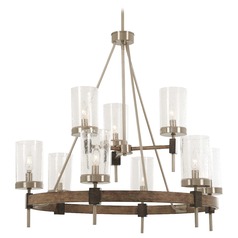 Bridlewood Stone Grey with brushed Nickel Chandelier by Minka Lavery