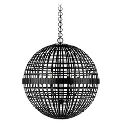 Aerin Mill Large Globe Lantern in Aged Iron by Visual Comfort Signature