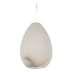 Alina Alabaster Small Pendant in Polished Nickel by VC Modern