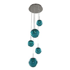 Meteor Chrome Multi-Light Pendant by Kalco Lighting