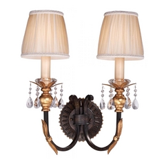 Sconce Wall Light in French Bronze with Gold Leaf by Metropolitan Lighting